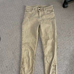 123 Tan Skinny Jeans with Lacing Details Size 0/2